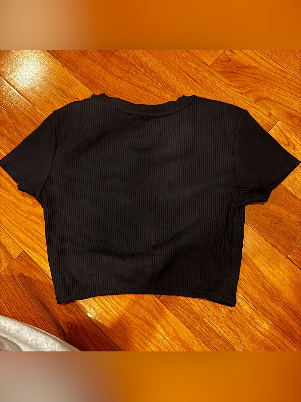 Bershka Black Fitted Crop T-Shirt Short Sleeve - Picture 2 of 7